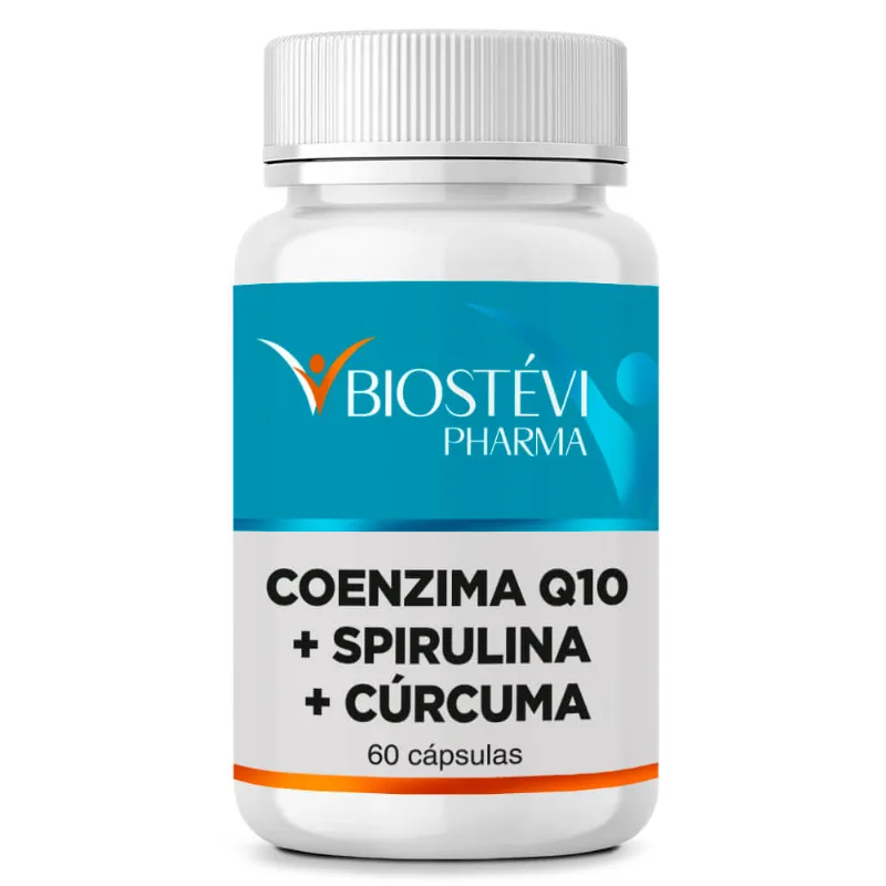 Emagrecimento e Cuidados com a Saúde (longevidade) | Coenzima Q10 + Spirulina + Cúrcuma 60 Cápsulas Composto Energia, Antioxidante e Anti-Inflamatorio com Coenzima Q10 + Spirulina + Cúrcuma 60 Cápsulas