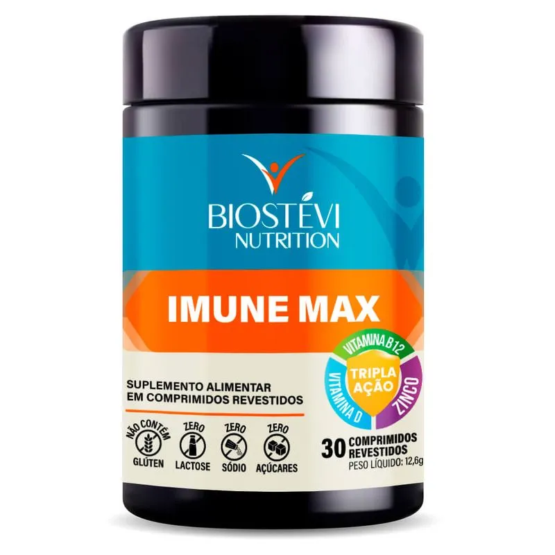 Vitamina D3 + Vitamina B12 (Metilcobalamina) + Zinco | Imune Max Nutrition 30 Comprimidos