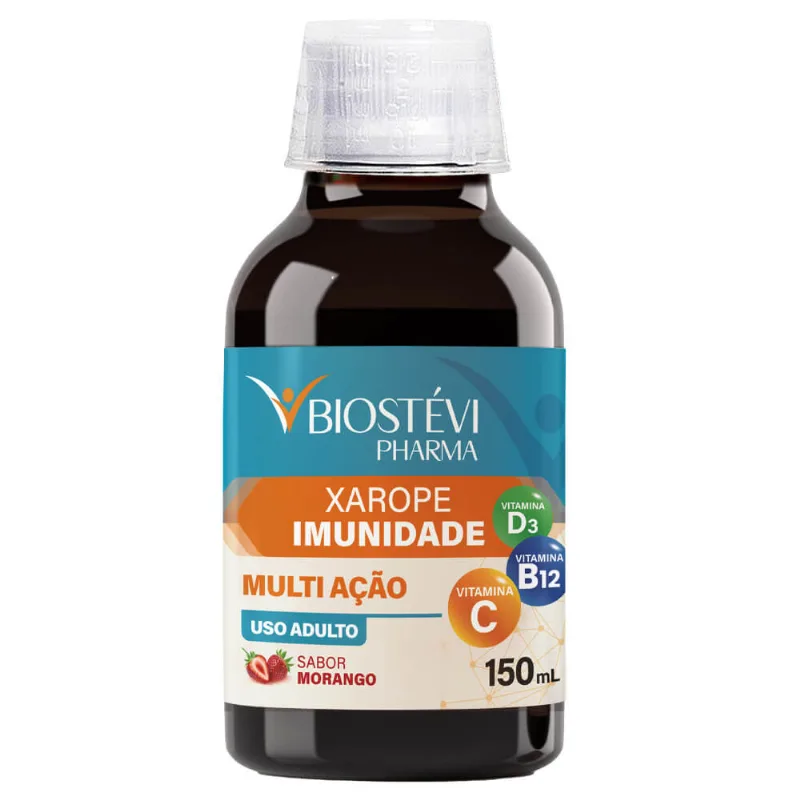 Xarope Imunidade Adulto 150ml | Vitamina D3 50mcg + Vitamina B12 9mcg + Vitamina C 400mg