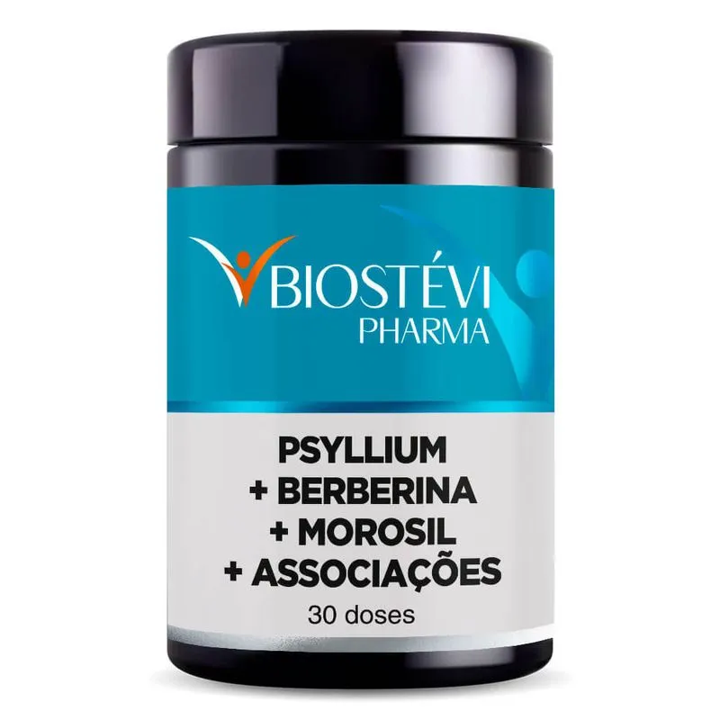 Estimulante de GLP-1 com psyllium, berberina, morosil e associações 30 doses
