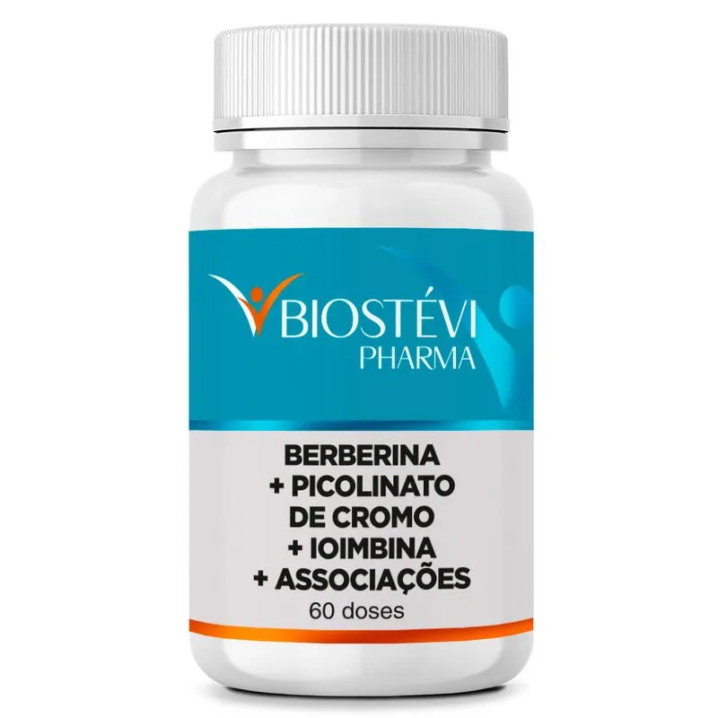 Composto emagrecimento com berberina, picolinato de cromo, ioimbina e associações 60 doses