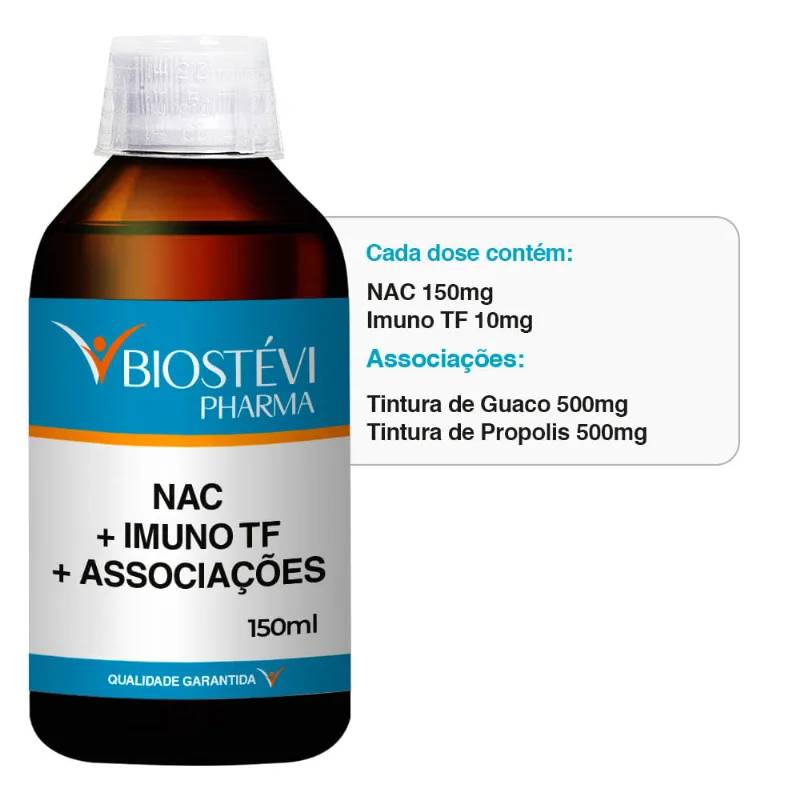 Xarope NAC Infantil | NAC 150mg + Imuno TF 10mg + Tintura de Guaco 500mg + Tintura de Propolis 500mg - 150ml
