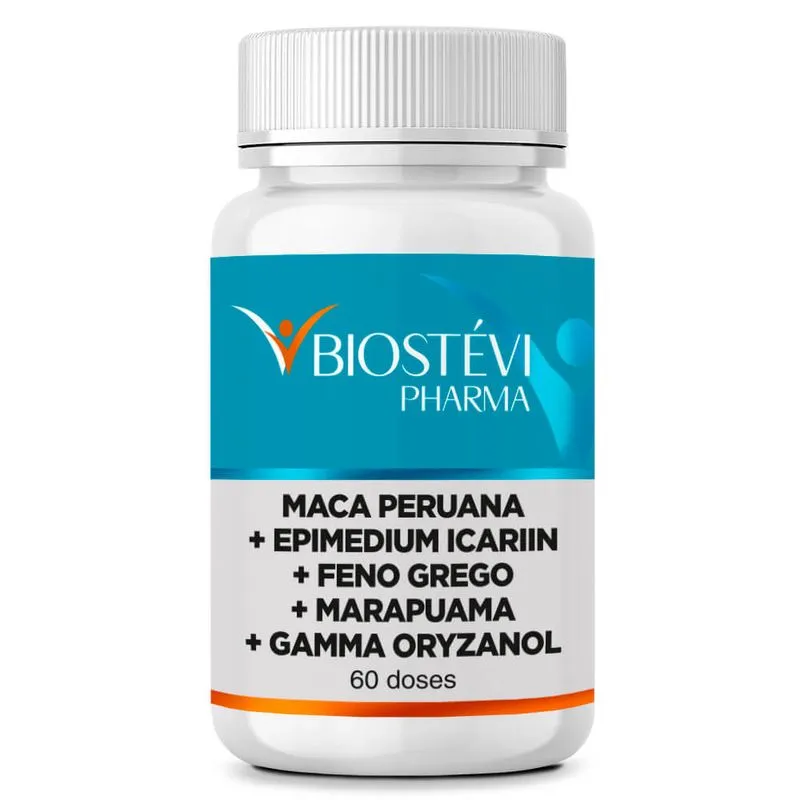 Composto Anabólico | Maca Peruana + Epimedium Icariin + Feno Grego + Marapuama + Gamma Oryzanol 60 Doses