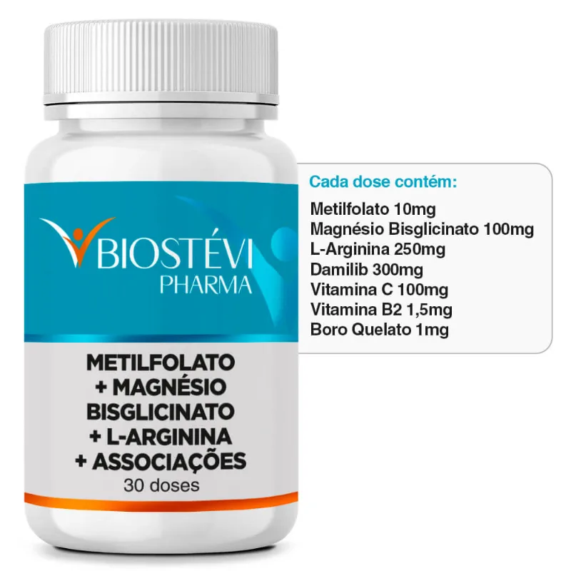 Booster para Libido | Metilfolato + Magnésio Bisglicinato + L Arginina 30 Doses