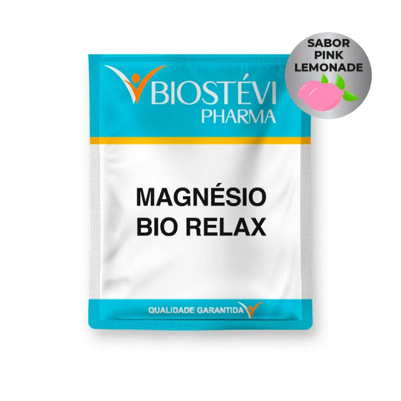 Magnésio Bio Relax Pink Lemonade | Magnésio Bisglicinato + Inositol + Taurina + Melatonina 30 Sachês