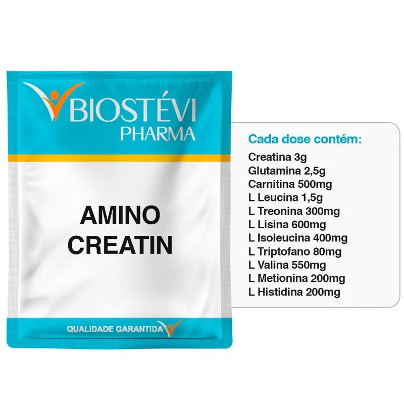 AminoCreatin Intra treino | Aminoácidos EAA-9 + Creatina + Glutamina 15 Sachês