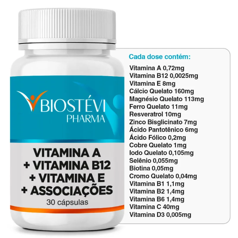 Suplemento Multivitamínico para Mulheres | Vitamina A + Vitamina B12 + Vitamina E + Associações 30 Cápsulas