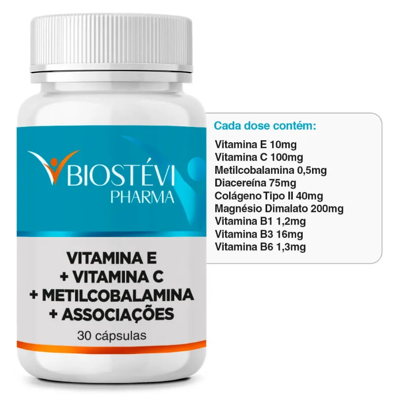 Suplemento para Articulação | Vitamina E + Vitamina C + Metilcobalamina + Associações 30 Cápsulas