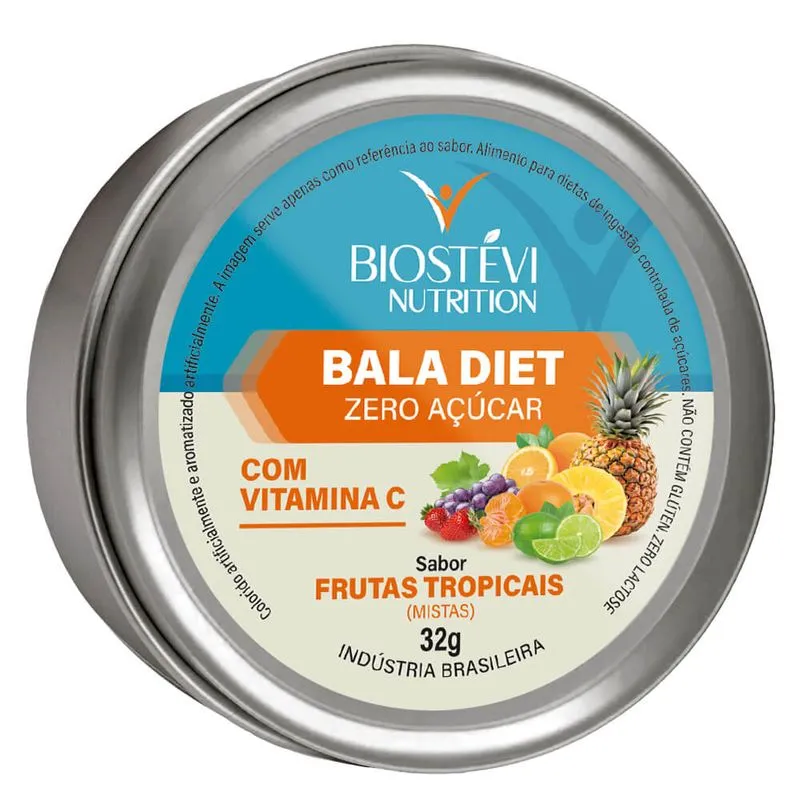 Bala diet com vitamina c (sabor frutas tropicais) 32g nutrition