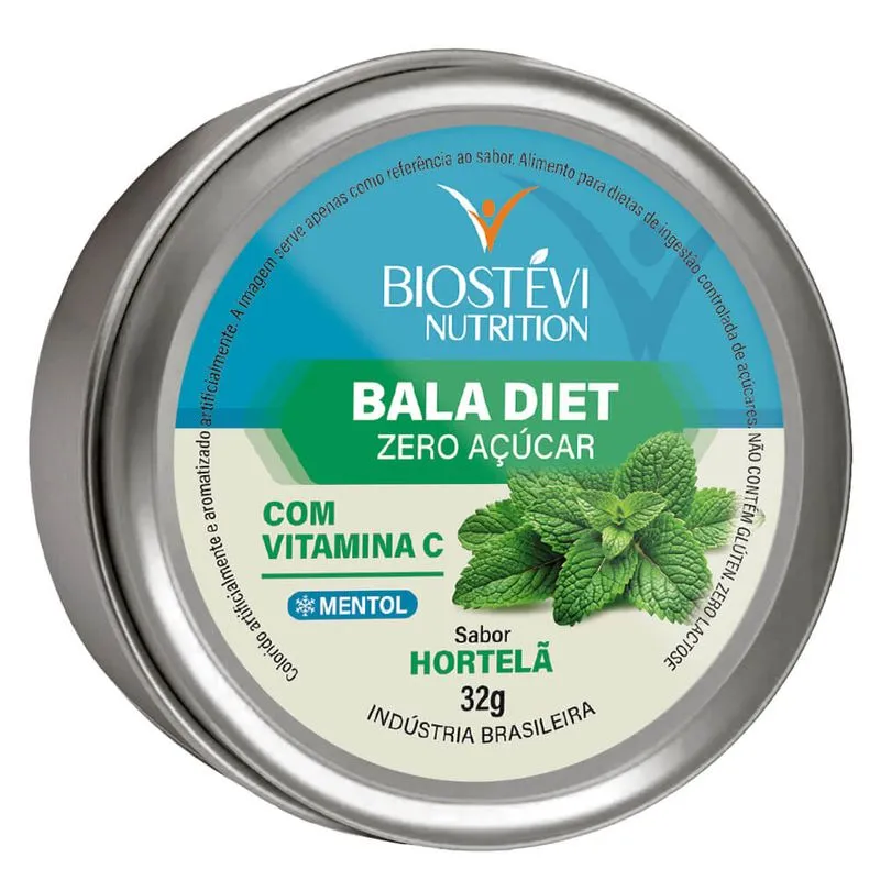 Bala diet com vitamina c (sabor hortelã) 32g nutrition
