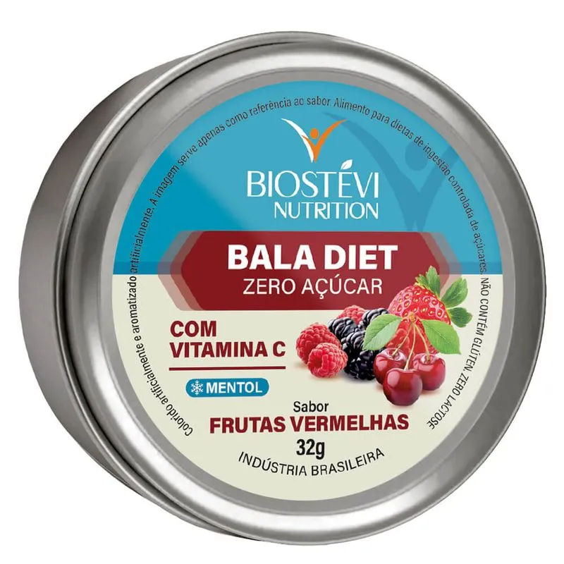 Bala diet com vitamina c (sabor frutas vermelhas) 32g nutrition