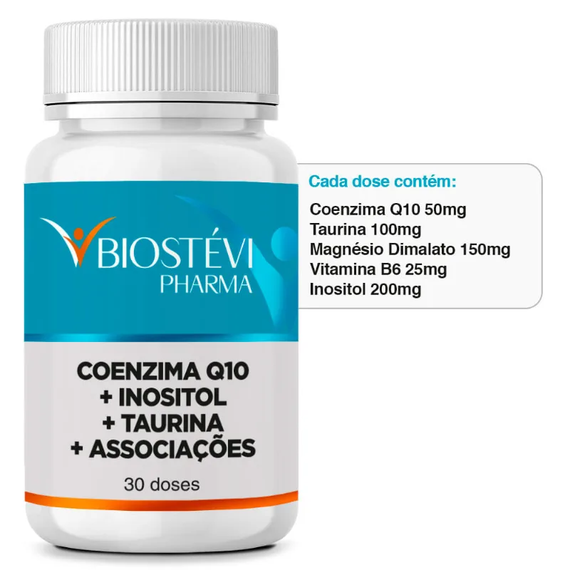 Composto Regulador de Humor e TPM | Coenzima Q10 + Inositol + Taurina + Associações 30 Doses Composto Regulador de Humor e TPM | Coenzima Q10 + Taurina + Magnésio Dimalato + Associações 30 Doses