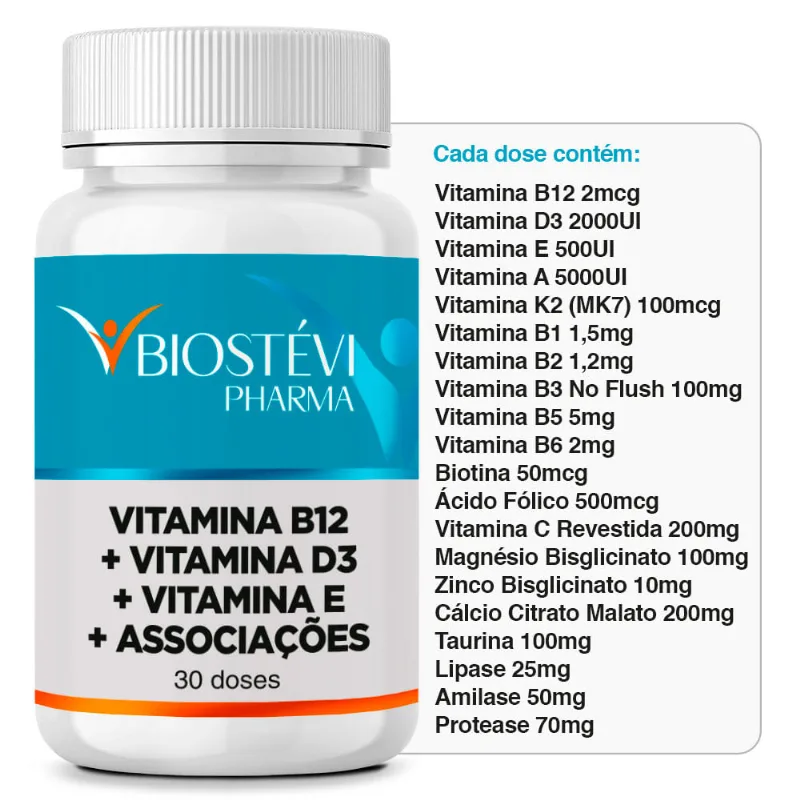 Composto Pós Remoção de Vesícula Biliar | Vitamina B12 + Vitamina D3 + Vitamina E + Associaç 30 Doses
