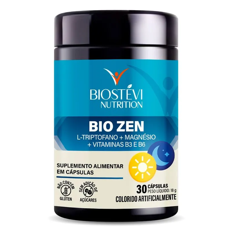Bio Zen | L-Triptofano + Magnésio + Vitamina B3 e B6 30 Cápsulas Nutrition