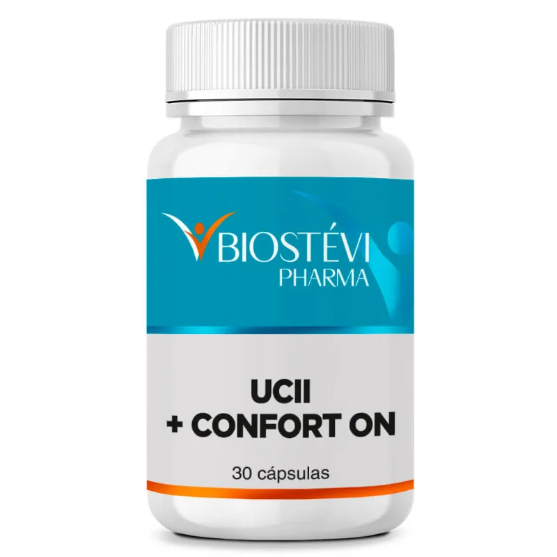 UC II 40mg e Confort ON 200mg para dor na lombar 30 cápsulas