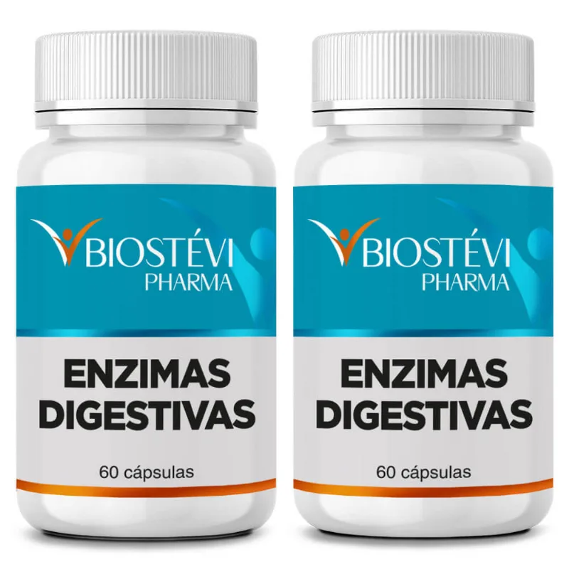 Kit 2 potes enzimas digestivas 60 cápsulas