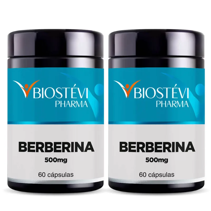 Kit 2 Potes Berberina 500mg 60 cápsulas