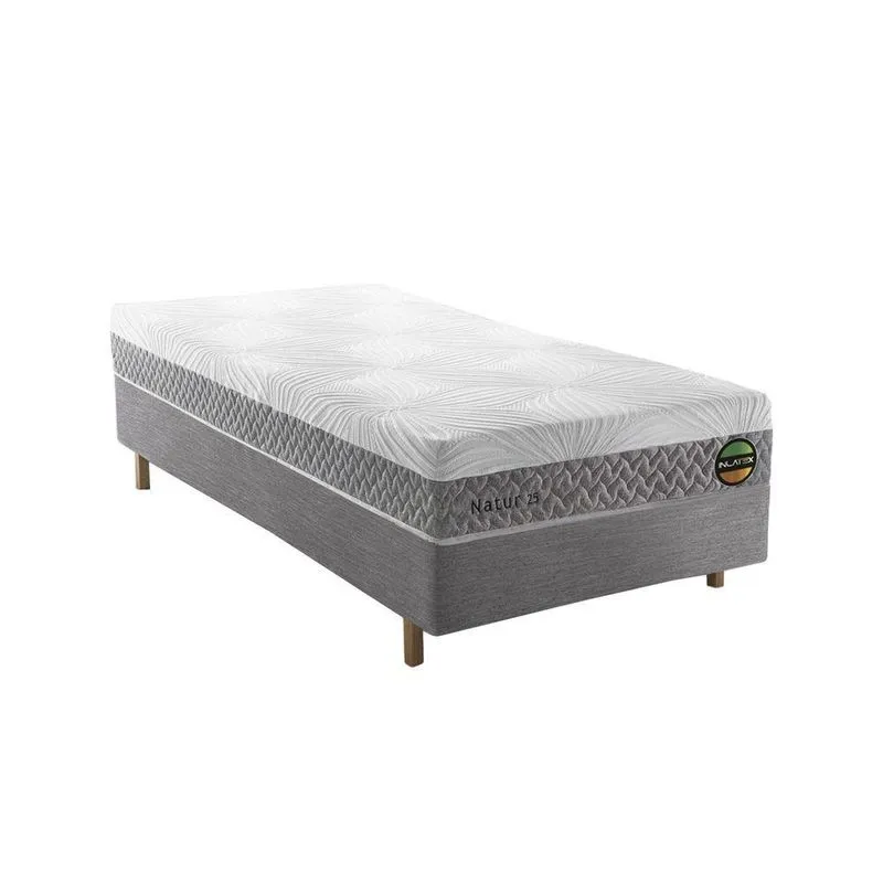 Colchão Articulavel Natur 20 - 100% Latex Medida Solteiro 88x188cm Opcionais Box E Kit Zen