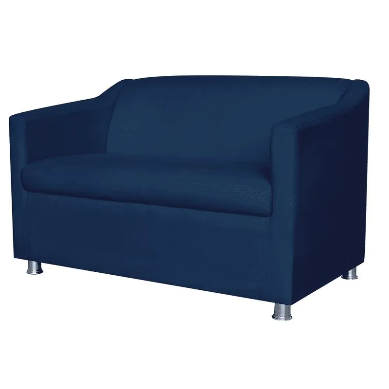 Namoradeira Decorativa Tilla Pés Cromados Suede Azul Marinho - ds Estofados