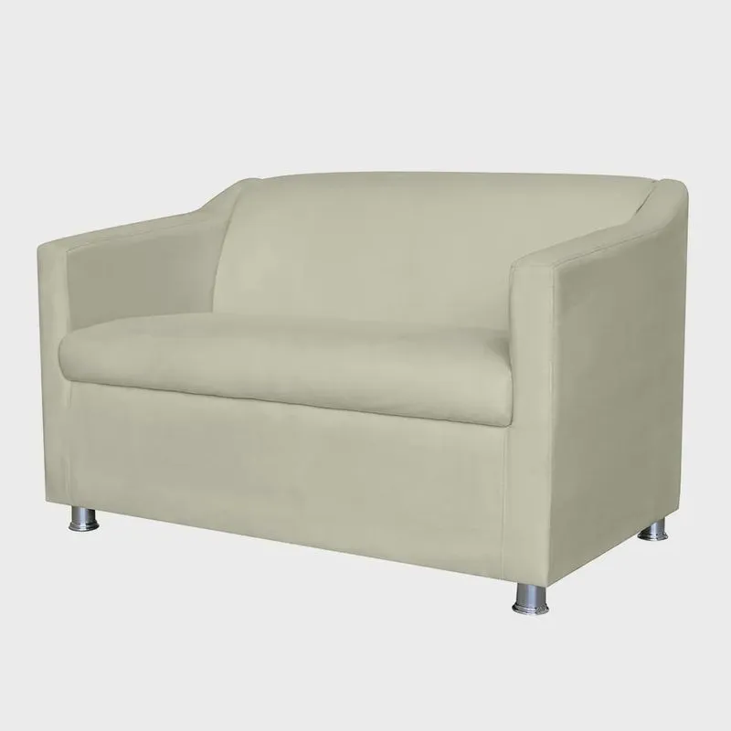 Namoradeira Decorativa Tilla Pés Cromados Suede Bege - ds Estofados