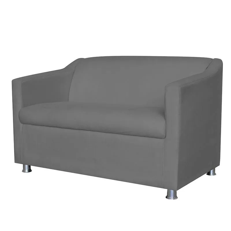 Namoradeira Decorativa Tilla Pés Cromados Suede Cinza - ds Estofados