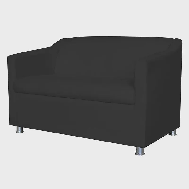 Namoradeira Decorativa Tilla Pés Cromados Suede Preto - ds Estofados