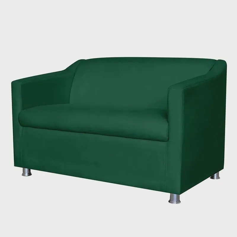 Namoradeira Decorativa Tilla Pés Cromados Suede Verde - ds Estofados