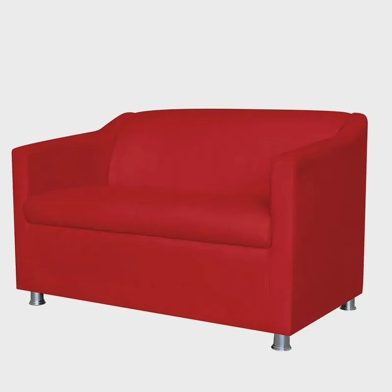 Namoradeira Decorativa Tilla Pés Cromados Suede Vermelho - ds Estofados