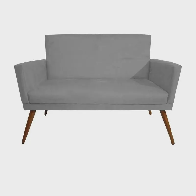 Namoradeira Decorativa Nina com Rodapé Suede Cinza - ds Móveis