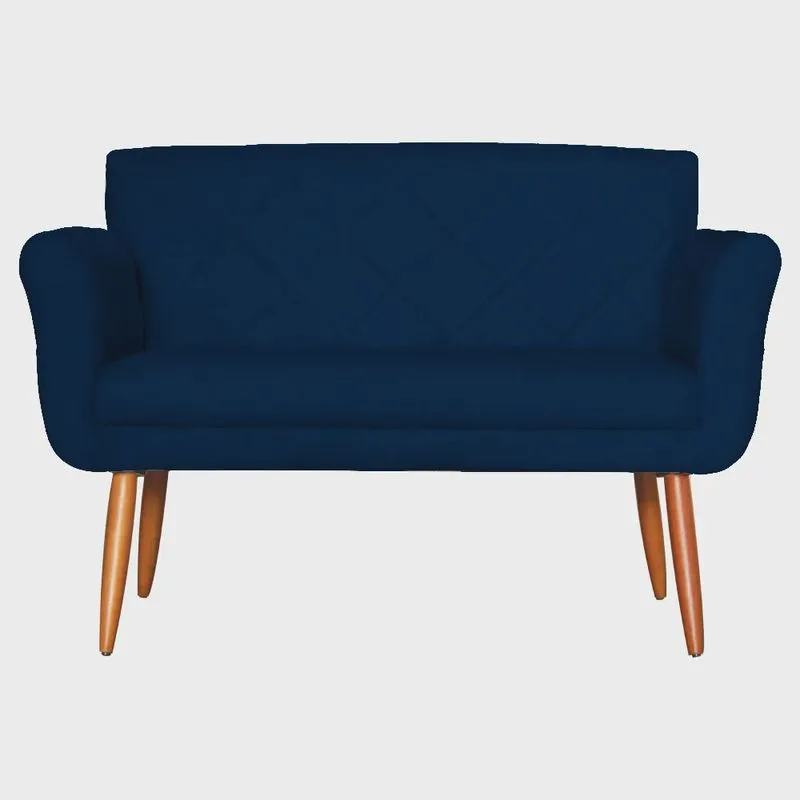 Namoradeira Decorativa Isabela Pés Palito Suede Azul Marinho Escuro - ds Estofados