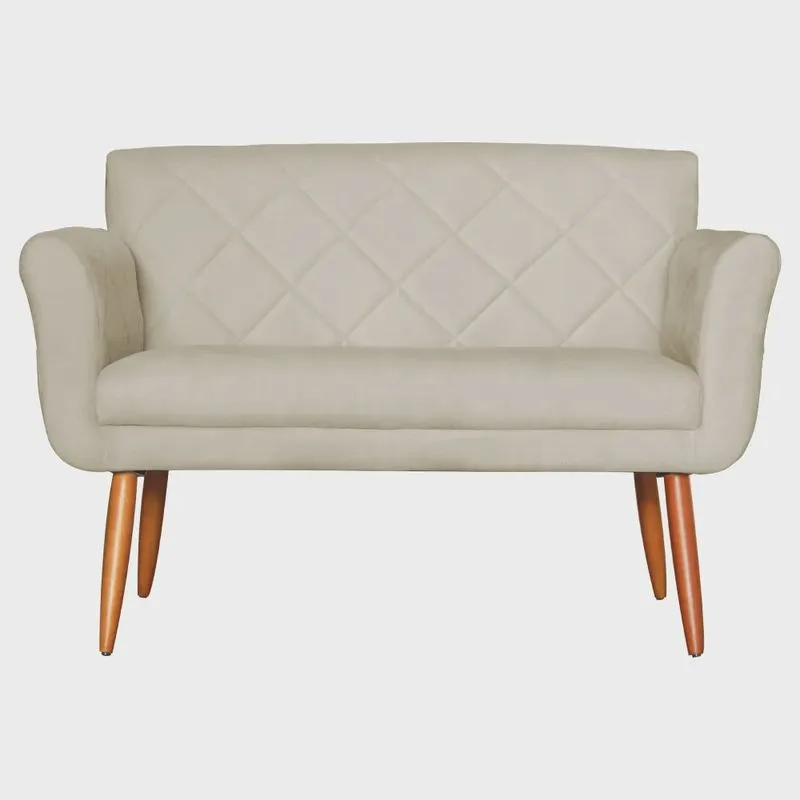 Namoradeira Decorativa Isabela Pés Palito Suede Bege - ds Estofados