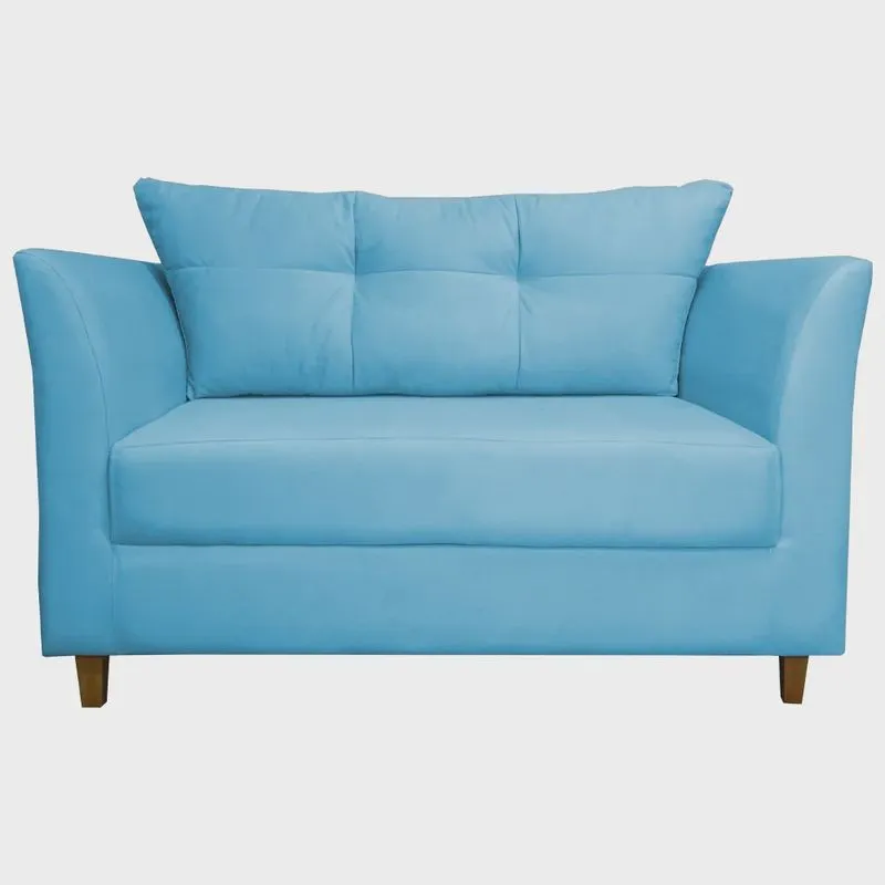 Namoradeira Decorativa Isis Pés Trapézio Suede Azul Royal - ds Estofados