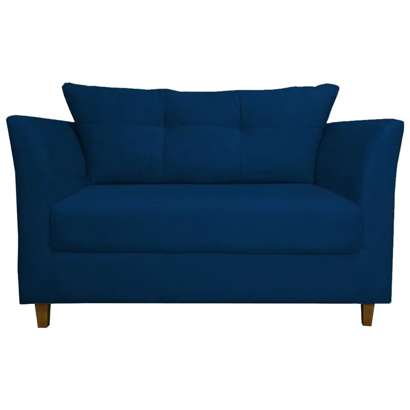 Namoradeira Decorativa Isis Pés Trapézio Suede Azul Marinho - ds Estofados