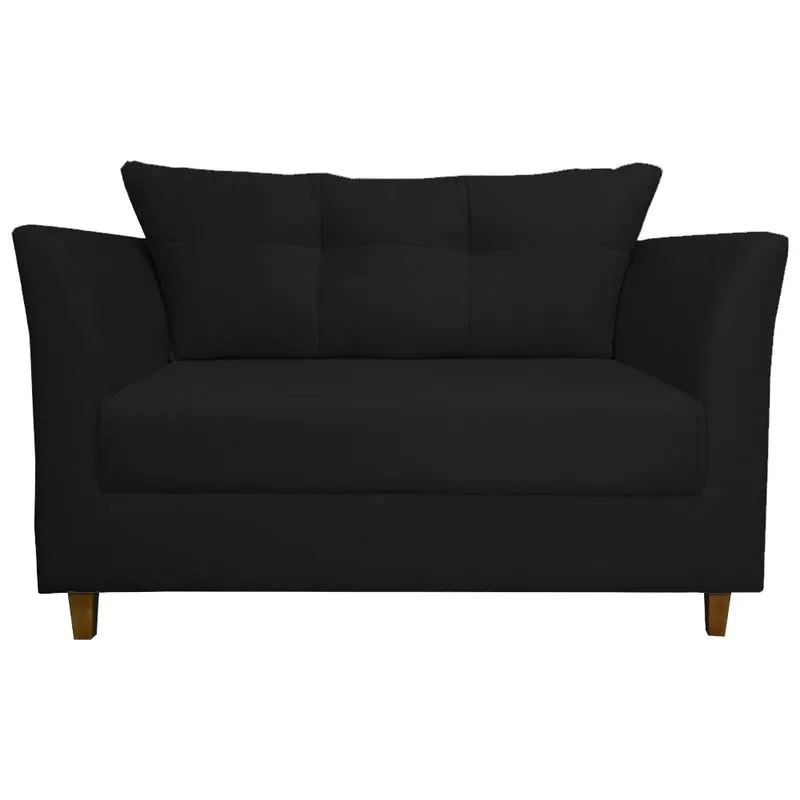 Namoradeira Decorativa Isis Pés Trapézio Suede Preto - ds Estofados