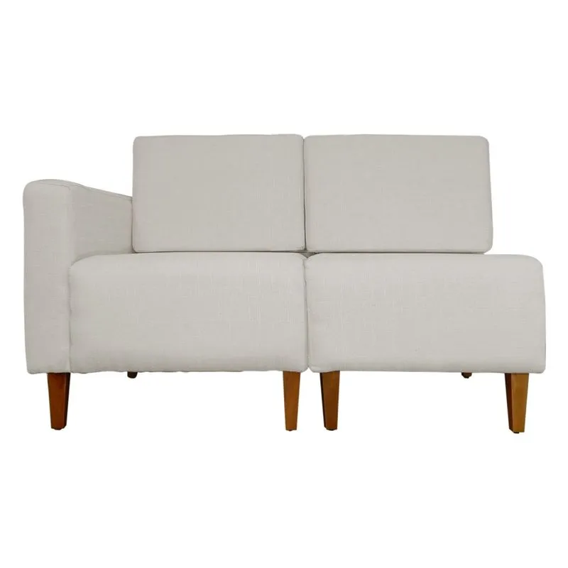 Poltrona Decorativa Alice 02 lugar Suede Bege - ds Estofados