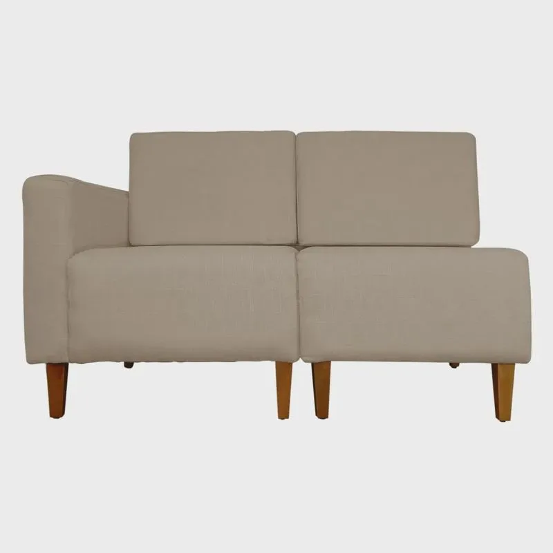 Poltrona Decorativa Alice Lado Direito Pés Trapézio Suede Capuccino - ds Estofados