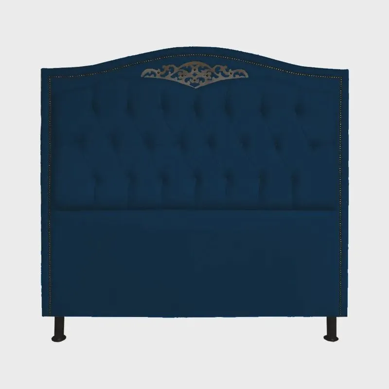 Cabeceira Solteiro 90cm Para Cama Box Greta Suede Azul Marinho - ds Estofados