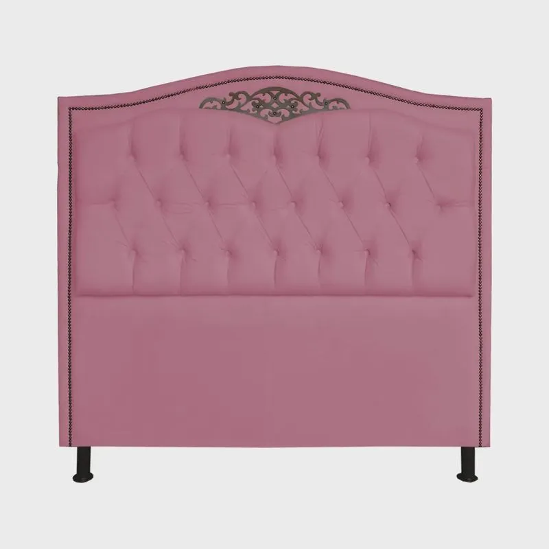 Cabeceira Solteiro 90cm Para Cama Box Greta Suede Rosa - ds Estofados