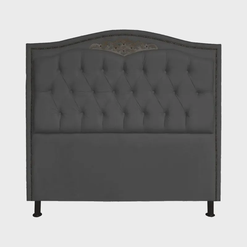 Cabeceira Casal Queen 160cm Para Cama Box Greta Suede Cinza - ds Estofados