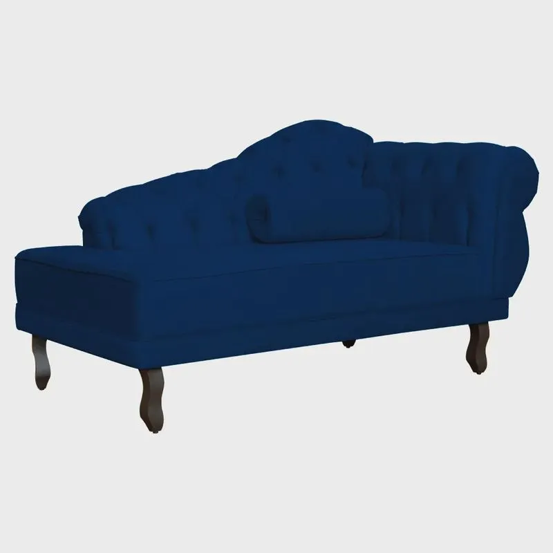 Divã Recamier Larissa Suede Lado Esquerdo - Marrom - Ds Estofados