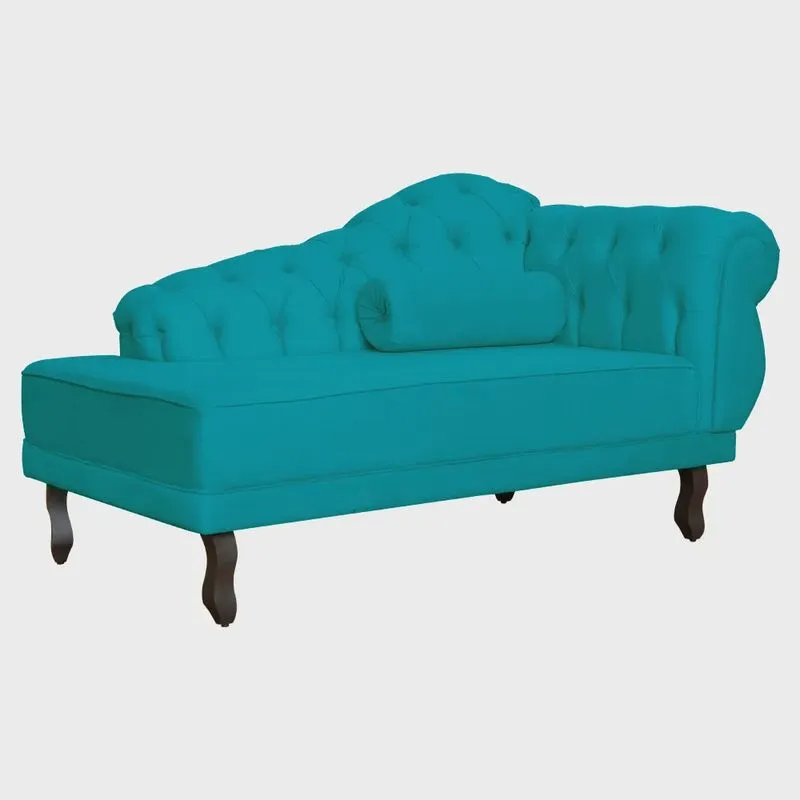 Divã Recamier Larissa Suede Lado Esquerdo - Marrom - Ds Estofados