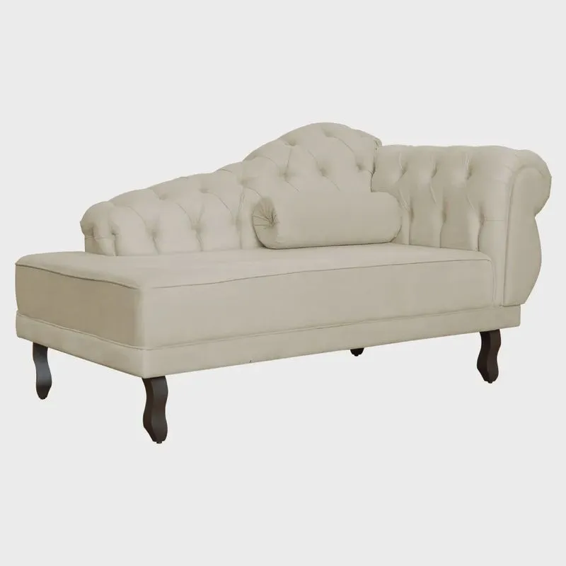 Divã Recamier Larissa Suede Lado Esquerdo - Marrom - Ds Estofados