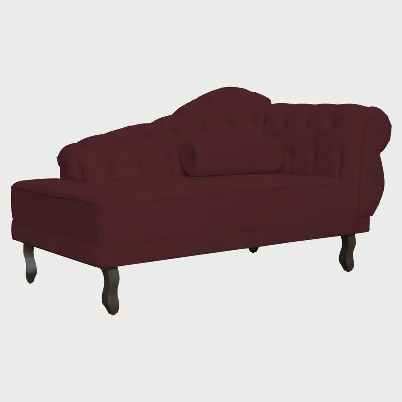 Divã Recamier Larissa Suede Lado Esquerdo - Marrom - Ds Estofados