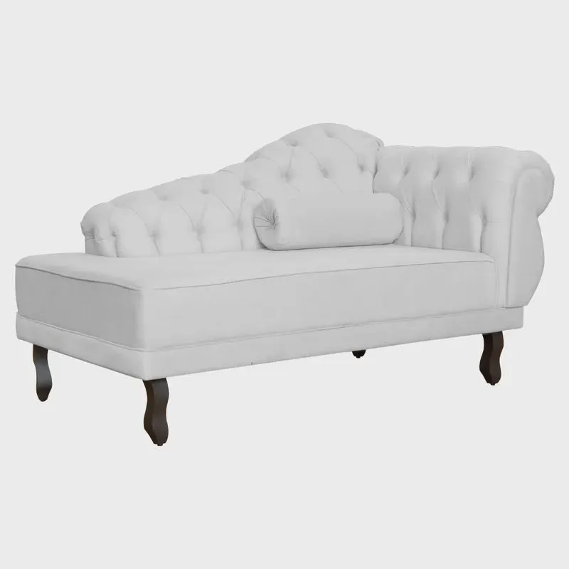 Divã Recamier Larissa Suede Lado Esquerdo - Marrom - Ds Estofados