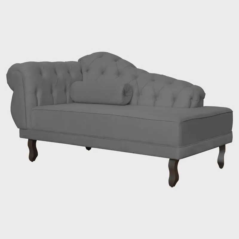 Divã Recamier Larissa Suede Lado Esquerdo - Marrom - Ds Estofados