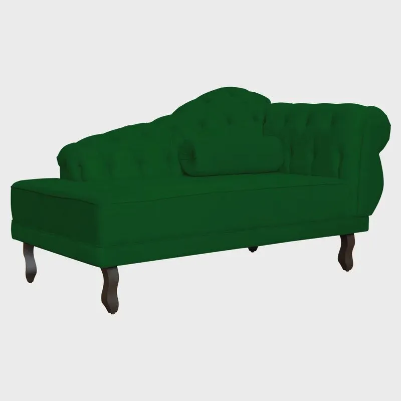 Divã Recamier Larissa Suede Lado Esquerdo - Marrom - Ds Estofados
