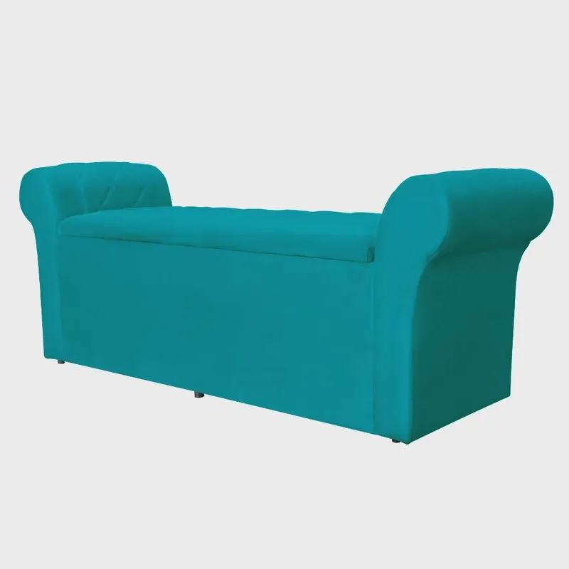 Calçadeira Baú Casal 140 cm Cancun Suede Cores - ds Estofados