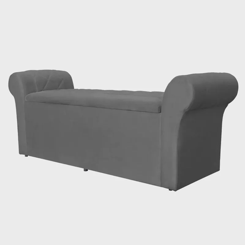 Calçadeira Baú Casal 140 cm Cancun Suede Cores - ds Estofados
