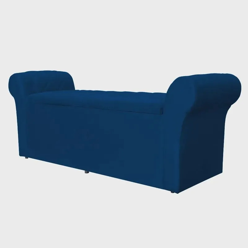 Calçadeira Baú Cancun 160cm Casal Queen Luxo Suede Cores - ds Estofados