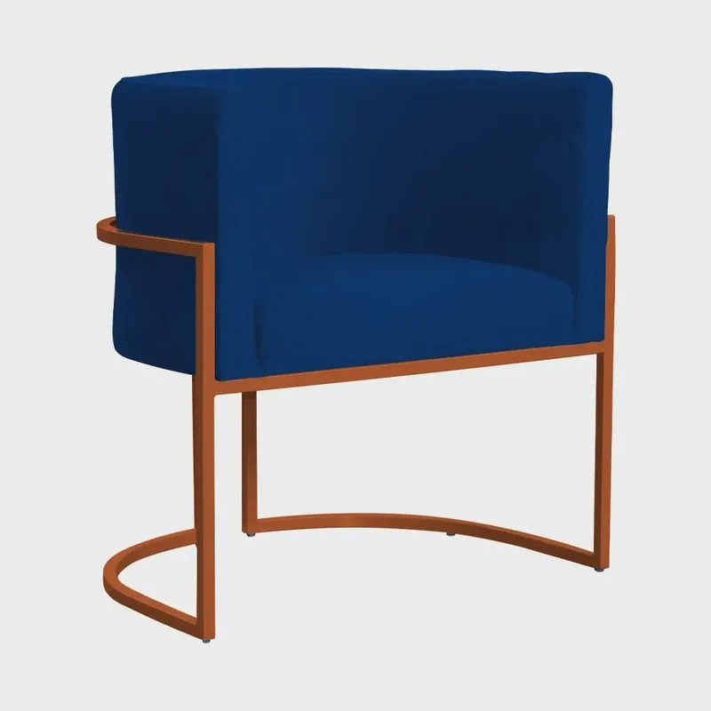 Poltrona Luana para Sala Base em Bronze Suede Cores - ds Estofados